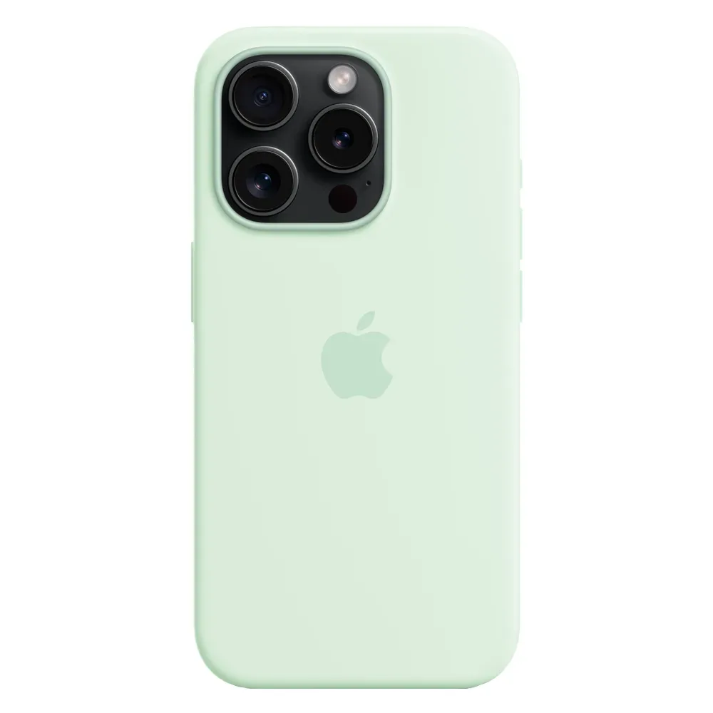 Силиконовый чехол с поддержкой MagSafe Apple Silicone Case для iPhone 15 Pro, Soft Mint (Пастельно-мятный)