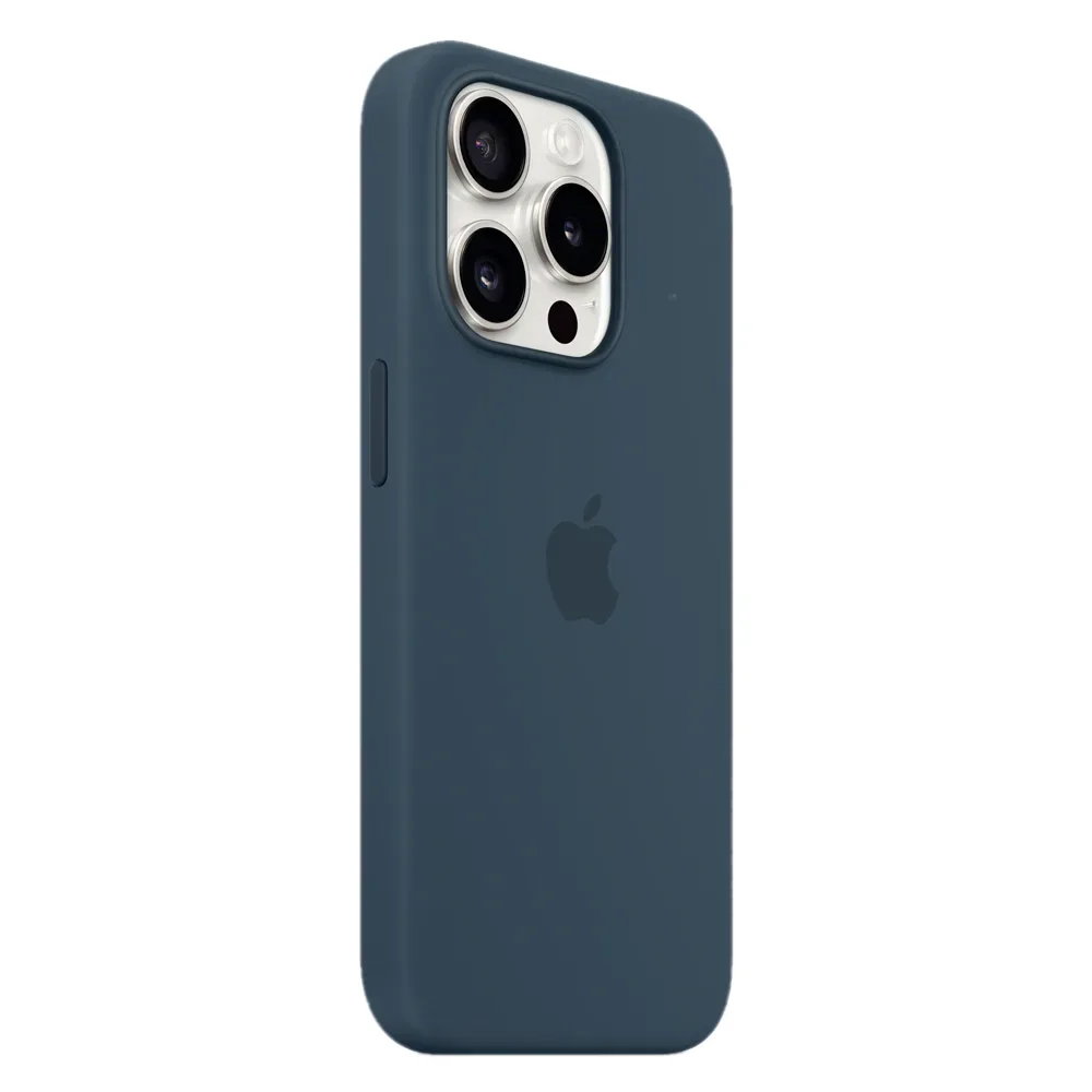 Силиконовый чехол с поддержкой MagSafe Apple Silicone Case для iPhone 15 Pro, Storm Blue (Штормовое небо)