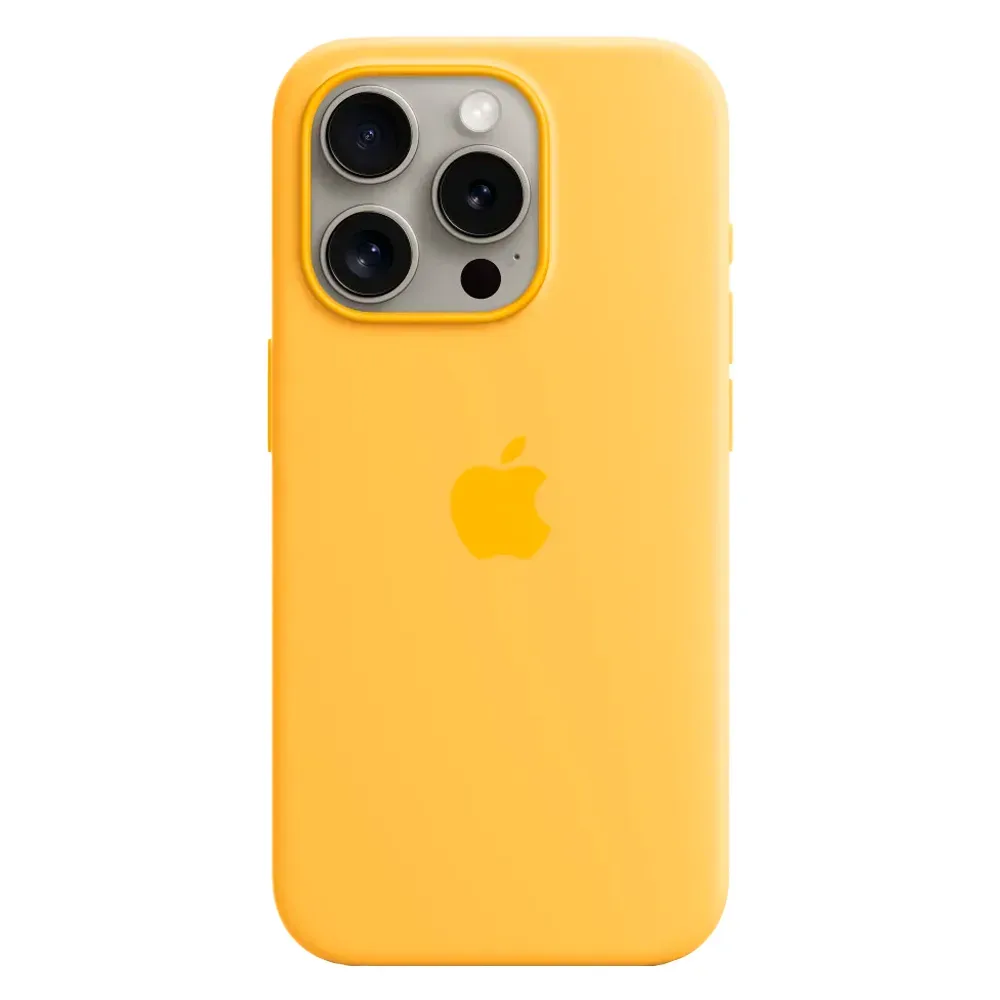 Силиконовый чехол с поддержкой MagSafe Apple Silicone Case для iPhone 15 Pro, Sunshine (Лучезарный желтый)