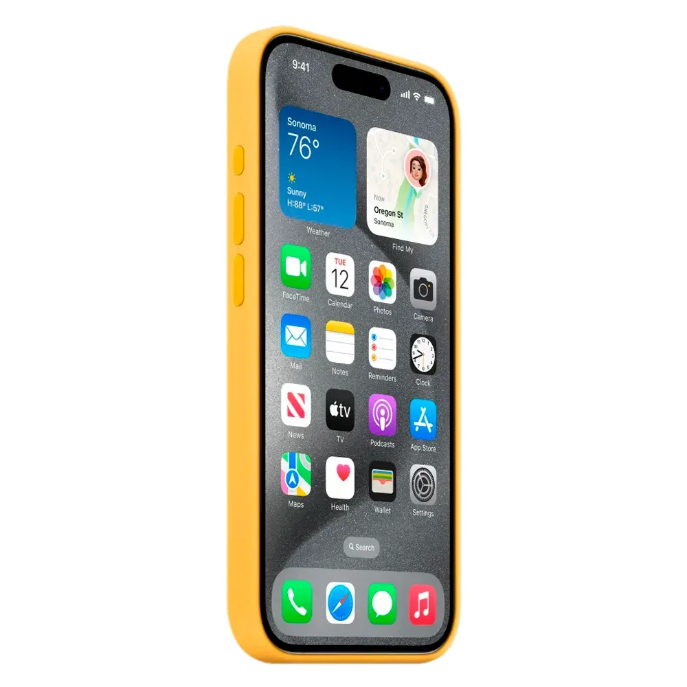 Силиконовый чехол с поддержкой MagSafe Apple Silicone Case для iPhone 15 Pro, Sunshine (Лучезарный желтый)