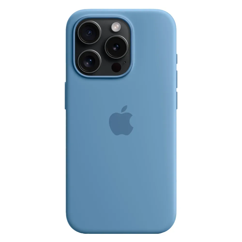 Силиконовый чехол с поддержкой MagSafe Apple Silicone Case для iPhone 15 Pro, Winter Blue (Зимняя синева)