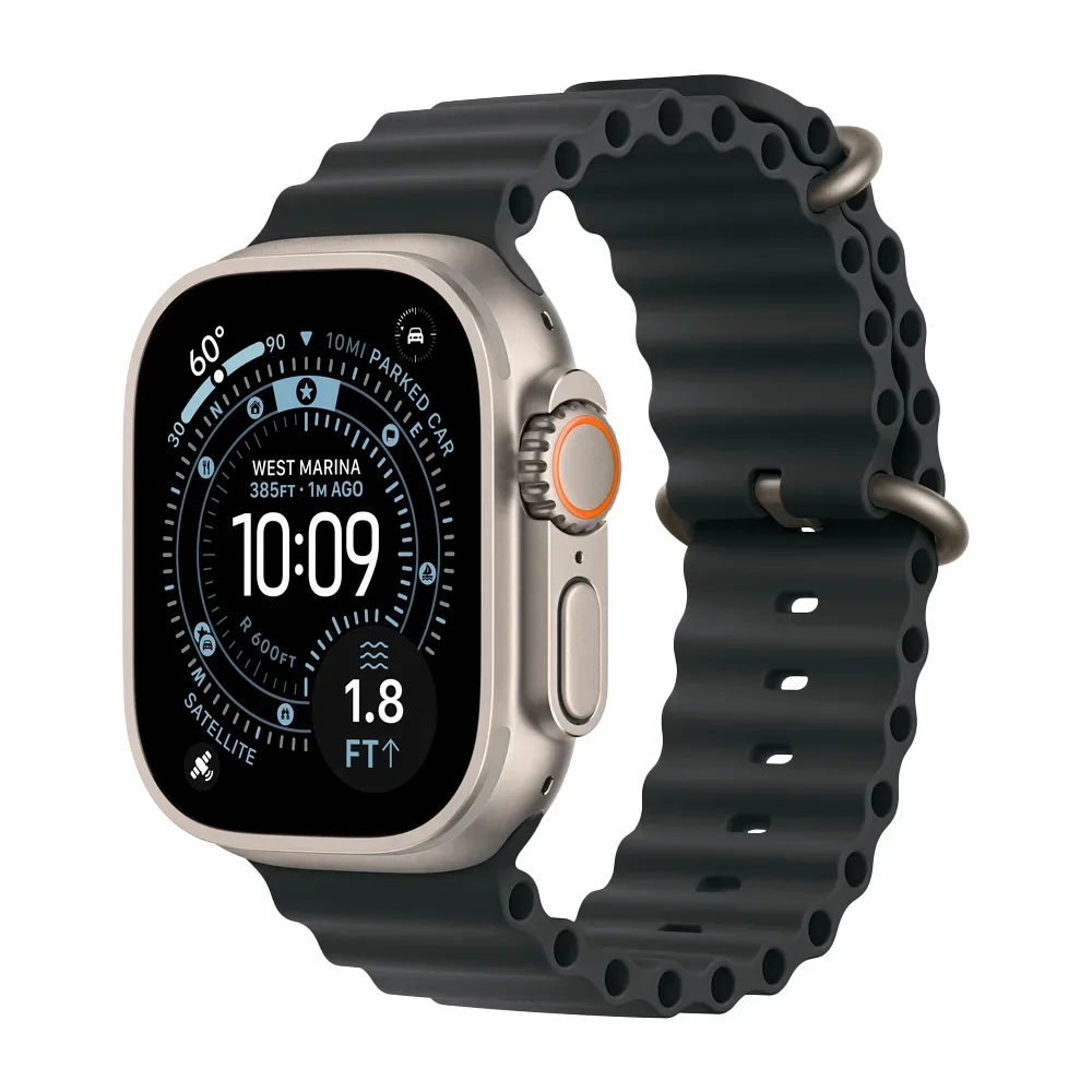 Умные часы Apple Watch Ultra 3 (2025) GPS + Cellular, 49mm, Natural Titanium Case with Black Ocean Band