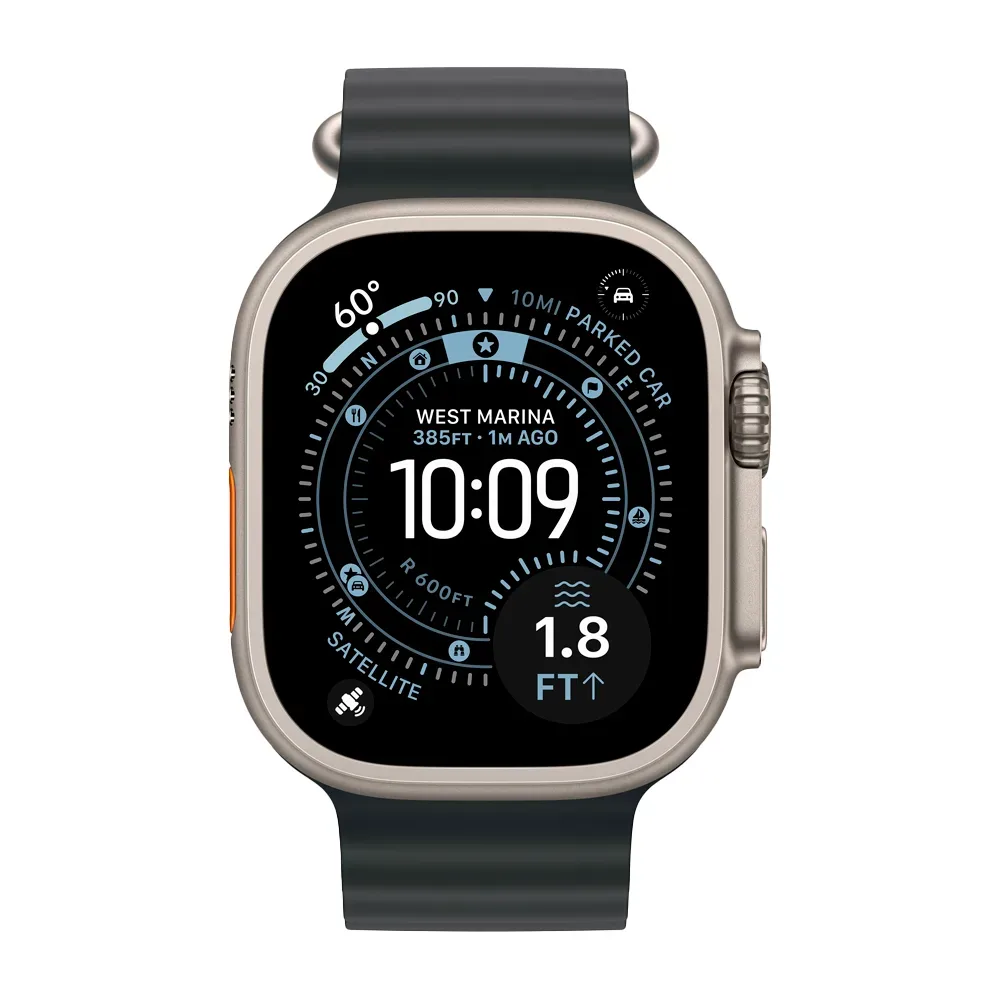 Умные часы Apple Watch Ultra 3 (2025) GPS + Cellular, 49mm, Natural Titanium Case with Black Ocean Band