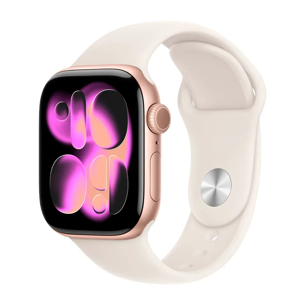 Умные часы Apple Watch Series 11 GPS, 42mm, Rose Gold Aluminium Case with Starlight Sport Band, S/M
