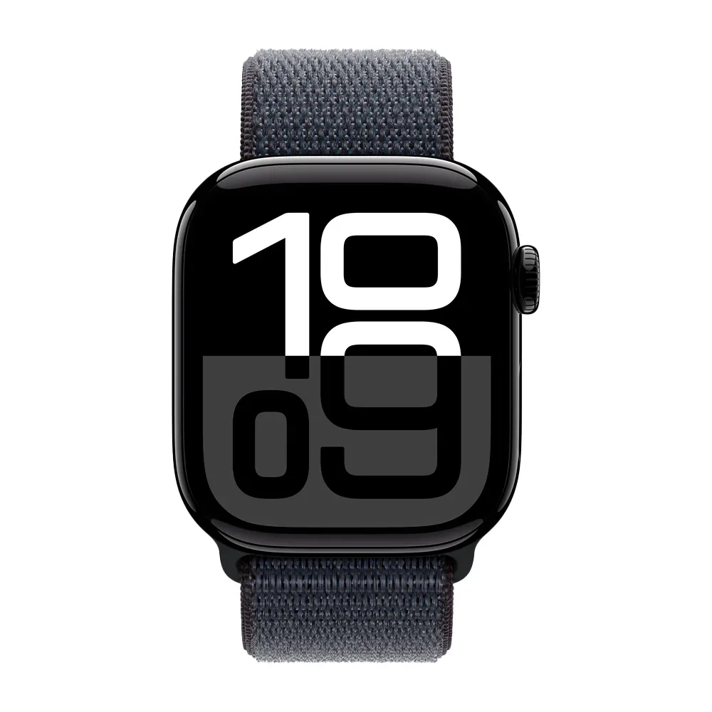 Умные часы Apple Watch Series 10 GPS, 42mm, Jet Black Aluminium Case with Sport Loop, Ink