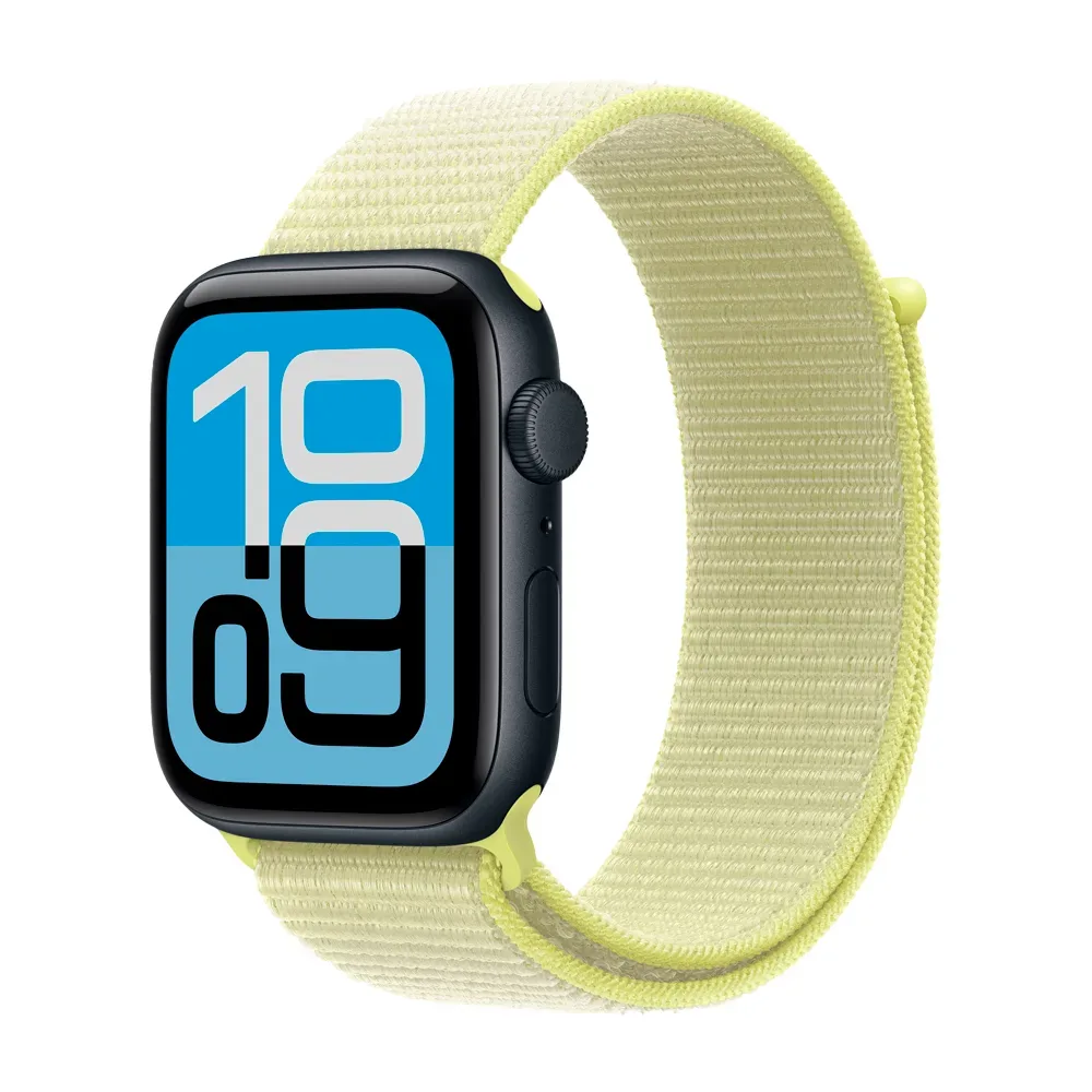 Умные часы Apple Watch SE 3 (2025) GPS, 44mm, Midnight Aluminium Case with Neon Yellow Sport Loop