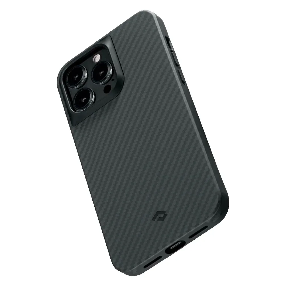 Чехол из арамидного волокна с поддержкой MagSafe PITAKA MagEZ Case Pro 3 1500D для iPhone 14 Pro, Black / Grey Twill (Cаржевое переплетение)