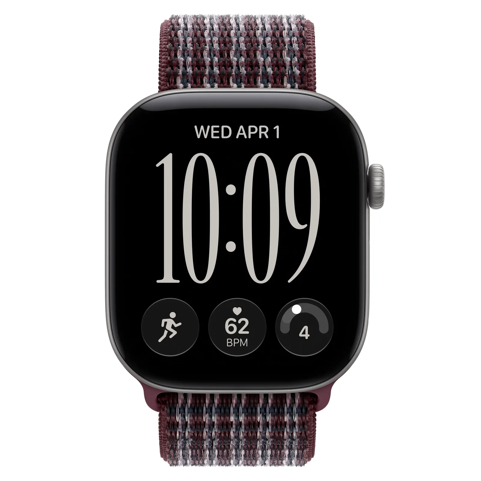 Умные часы Apple Watch Series 12 GPS, 46mm, Space Gray Aluminum Case with Burgundy Plaid Sport Loop
