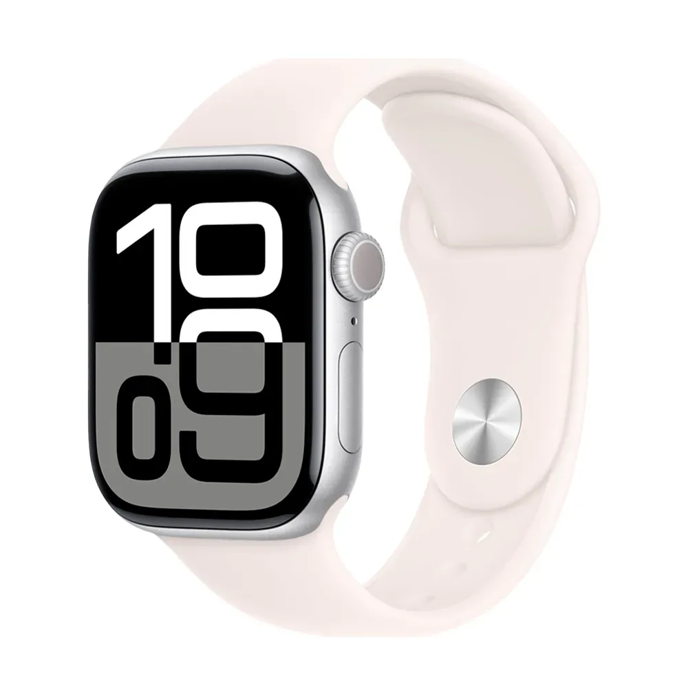 Умные часы Apple Watch Series 10 GPS, 42mm, Silver Aluminium Case with Sport Band S/M, Light Blush (Серебристый)