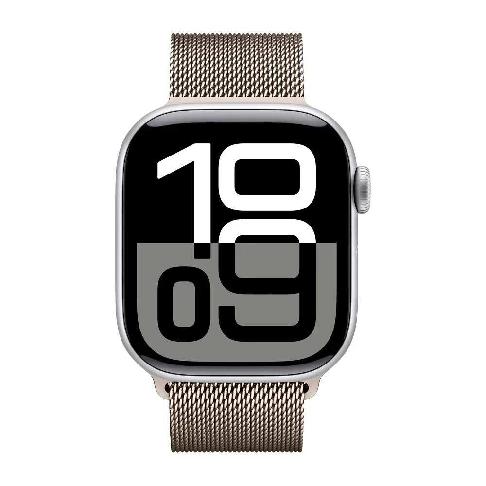 Умные часы Apple Watch Series 10 GPS, 42mm, Silver Aluminium Case with Milanese Loop, Natural