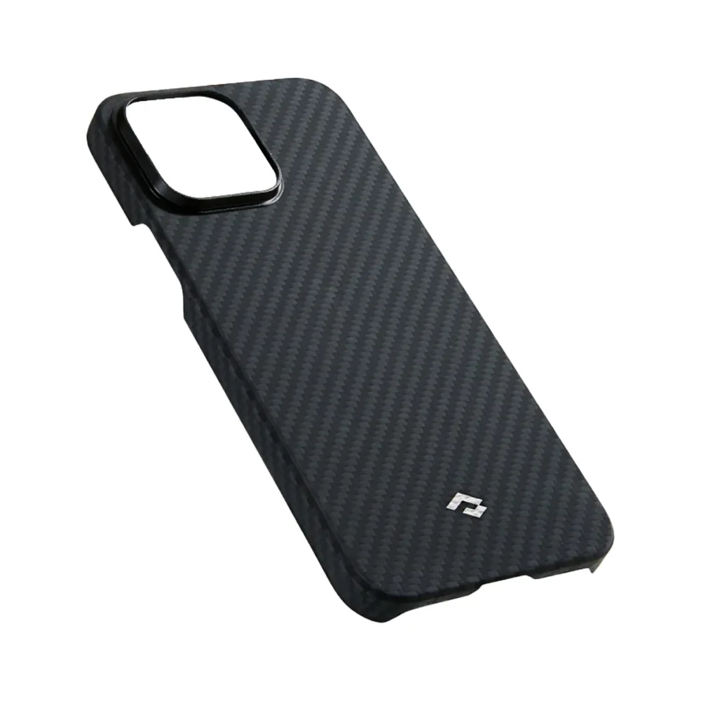 Чехол из арамидного волокна с поддержкой MagSafe PITAKA MagEZ Case 3 1500D для iPhone 14 Pro, Black / Grey Twill (Cаржевое переплетение)
