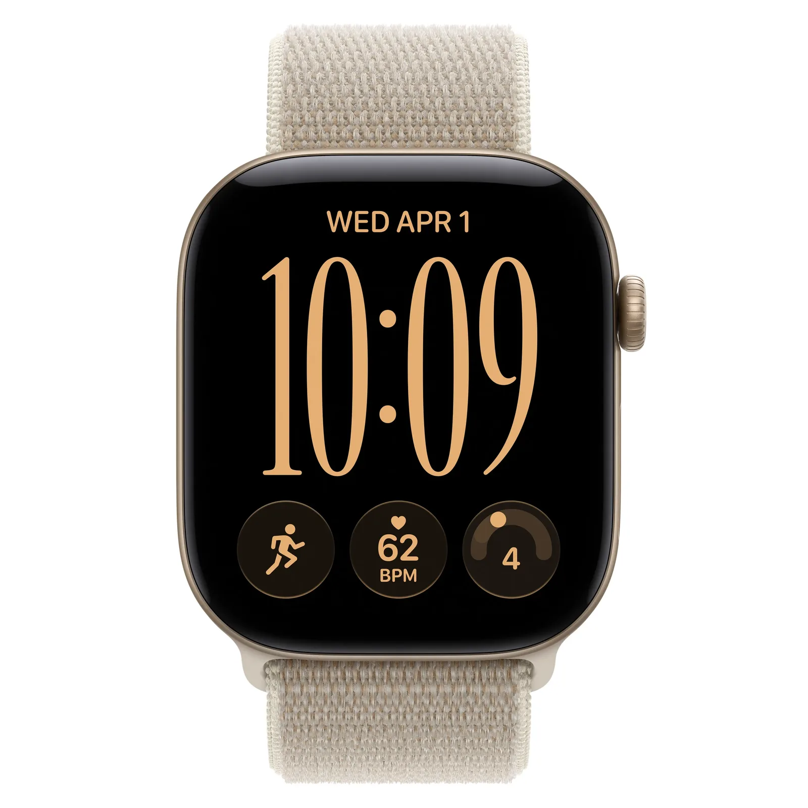 Умные часы Apple Watch Series 12 GPS, 46mm, Light Gold Aluminum Case with Limestone Sport Loop