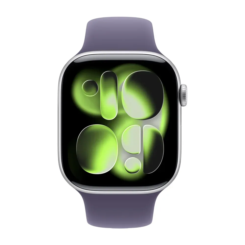 Умные часы Apple Watch Series 11 GPS, 46mm, Silver Aluminium Case with Purple Fog Sport Band, S/M