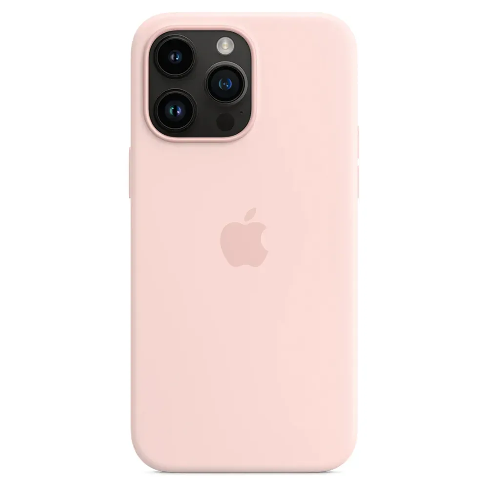 Силиконовый чехол с поддержкой MagSafe Apple Silicone Case для iPhone 14 Pro Max, Chalk Pink (Розовый мел)