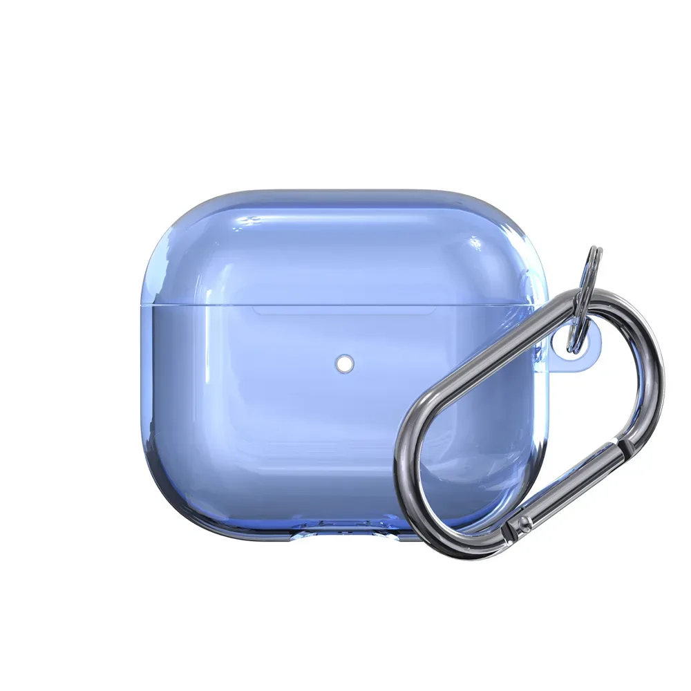 Чехол для наушников Apple AirPods 3, Light Blue (Голубой), с карабином
