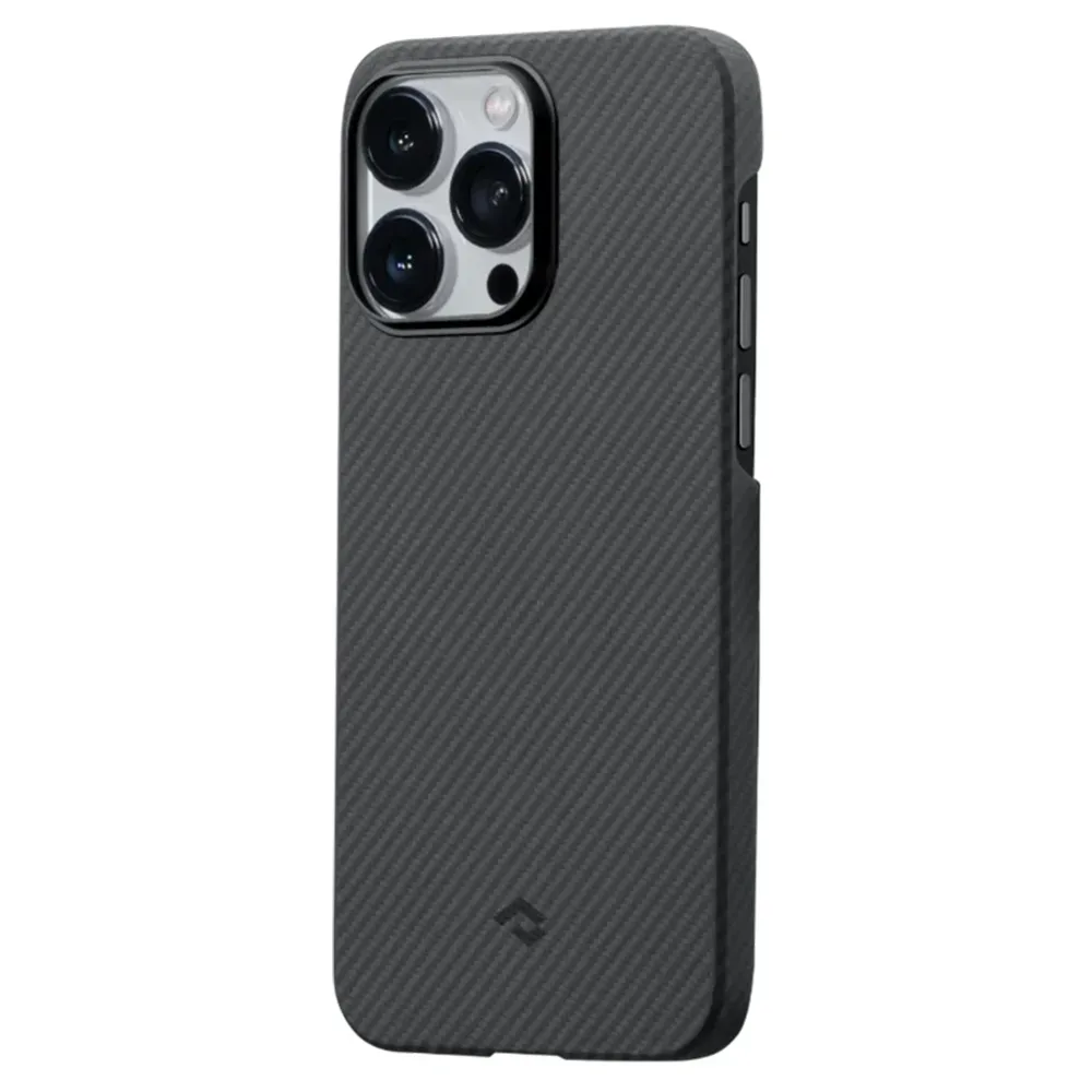 Чехол из арамидного волокна с поддержкой MagSafe PITAKA MagEZ Case 3 600D для iPhone 14 Pro, Black / Grey Twill (Cаржевое переплетение)