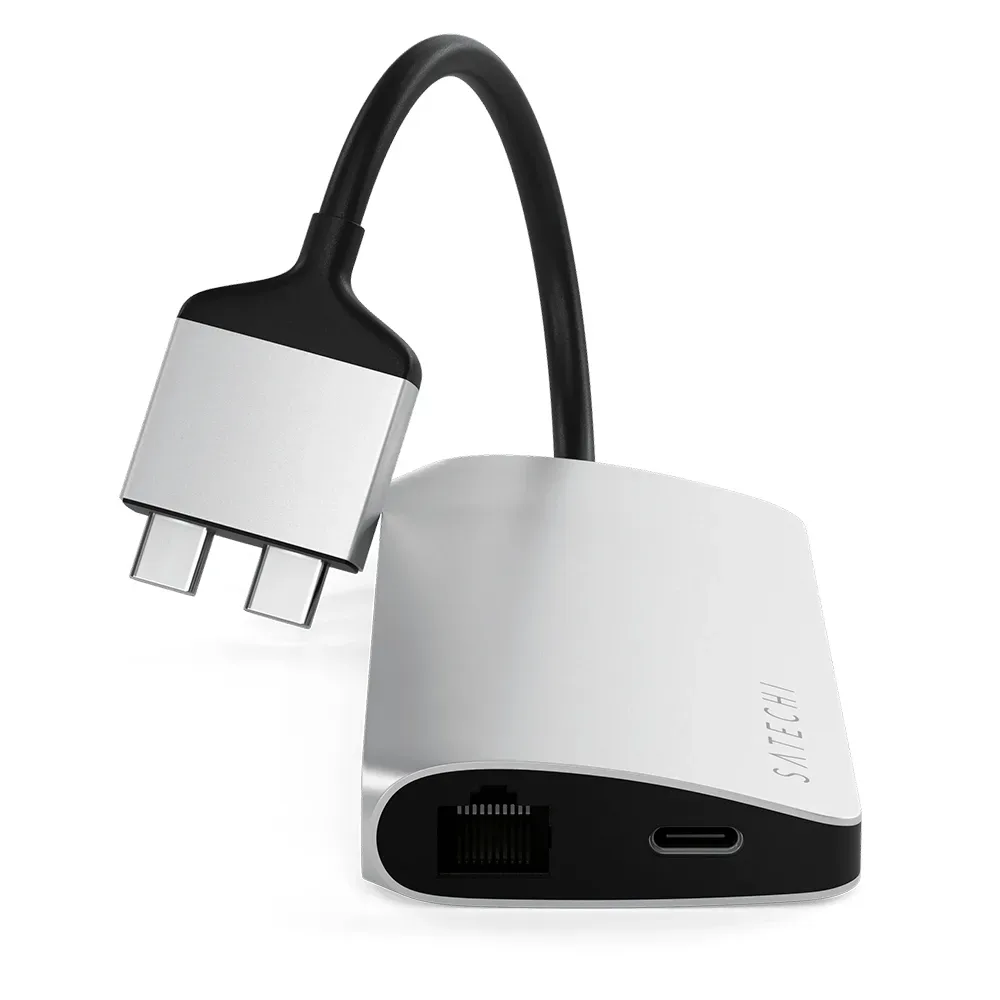 USB-концентратор Satechi Type-C Dual Multimedia Adapter, 3 разъема, Silver (Серебристый)