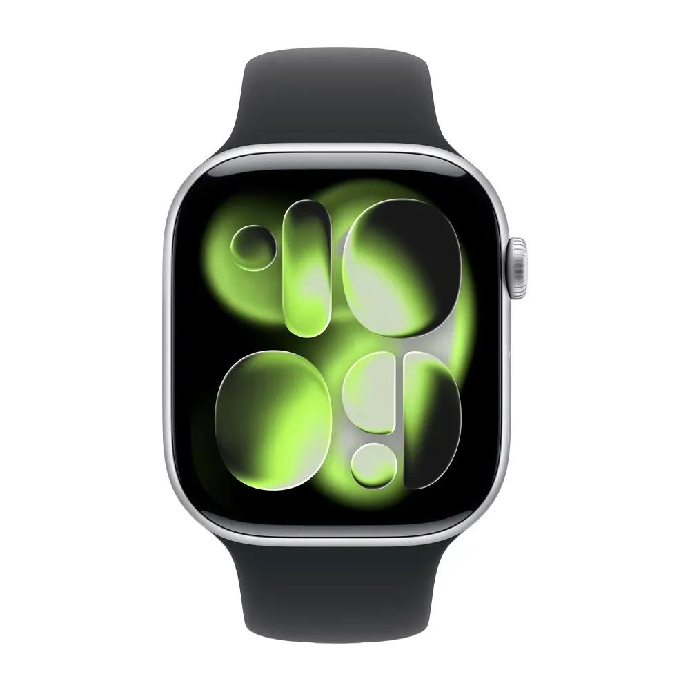 Умные часы Apple Watch Series 11 GPS, 46mm, Silver Aluminium Case with Black Sport Band, S/M