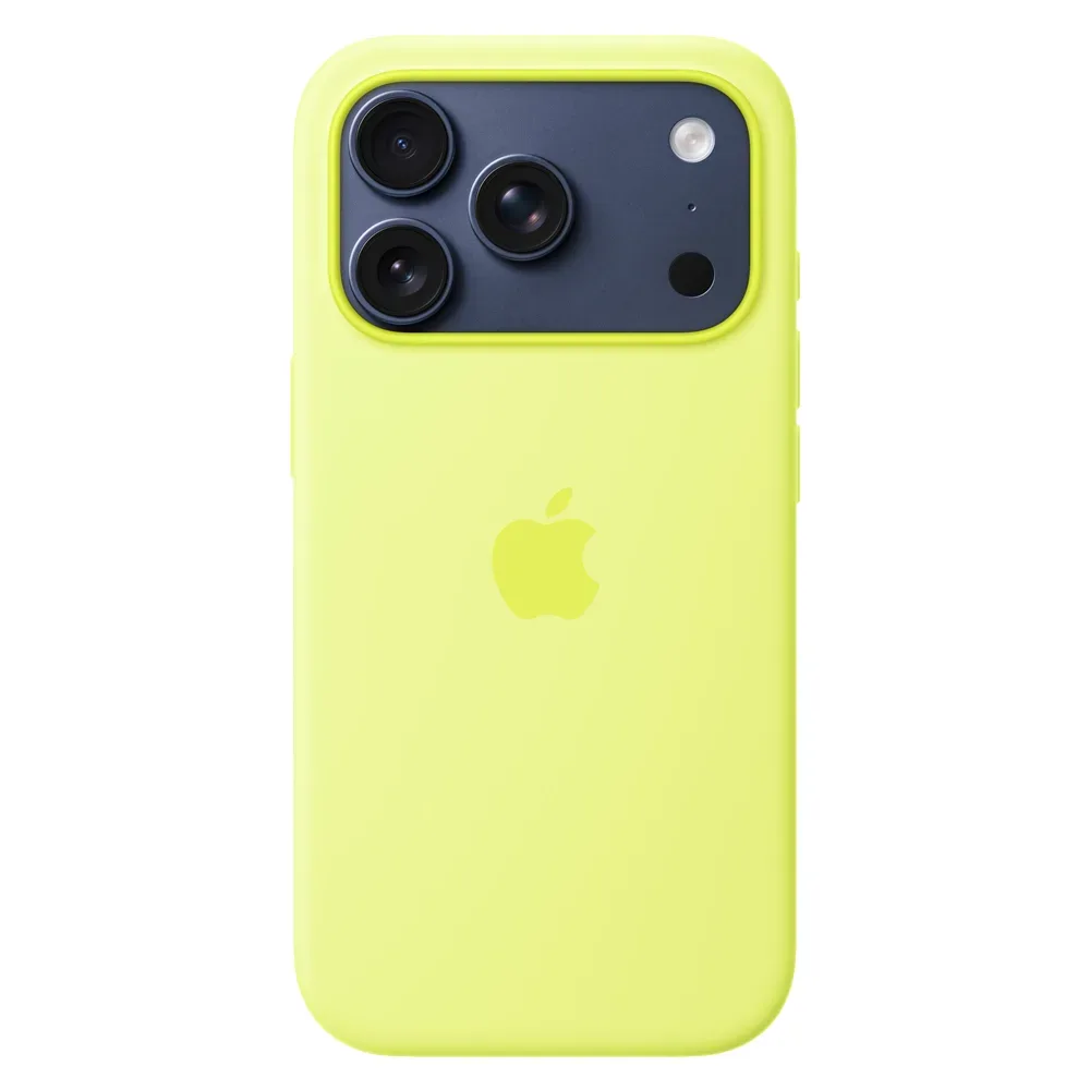 Силиконовый чехол Apple Silicone Case with MagSafe для iPhone 17 Pro, Neon Yellow