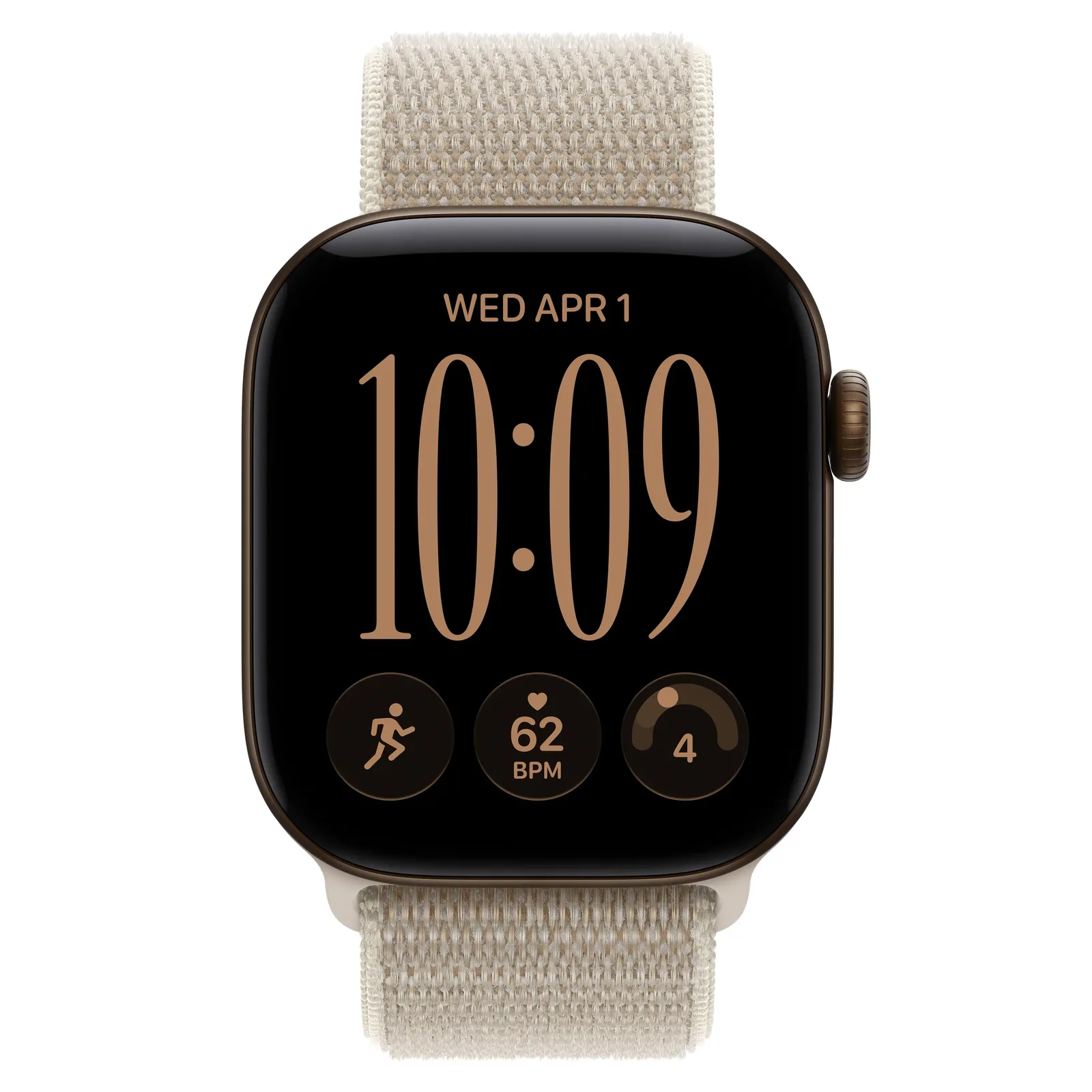 Умные часы Apple Watch Series 12 GPS, 42mm, Dark Bronze Aluminum Case with Limestone Sport Loop