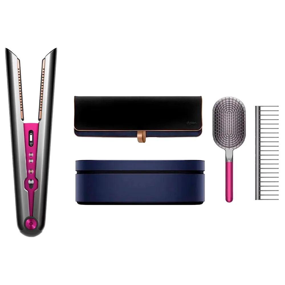 Выпрямитель для волос Dyson HS03 Gift Edition с набором расчесок, Nickel / Fuchsia (Никель / Фуксия)