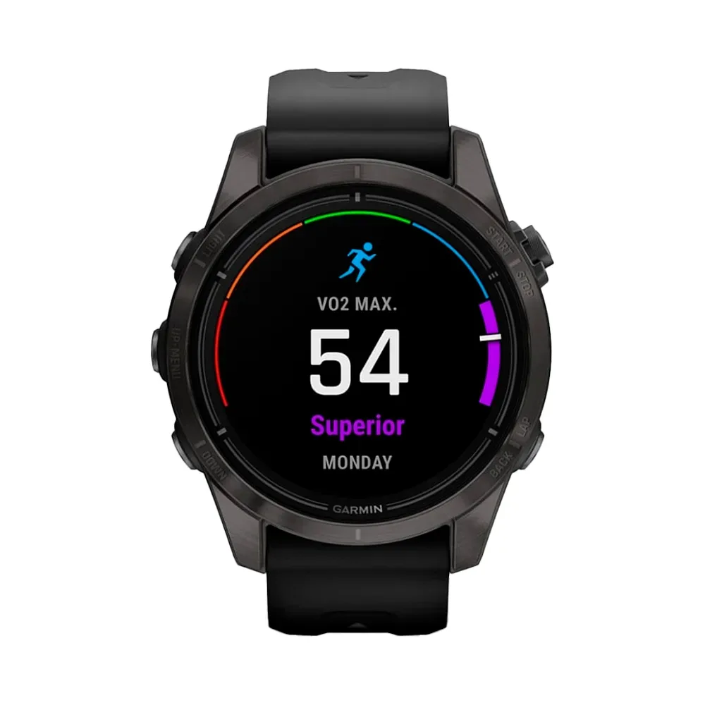 Умные часы Garmin Epix Pro (Gen 2), 42mm, Sapphire Edition Carbon Gray DLC Titanium with Black Band (010-02802-15)