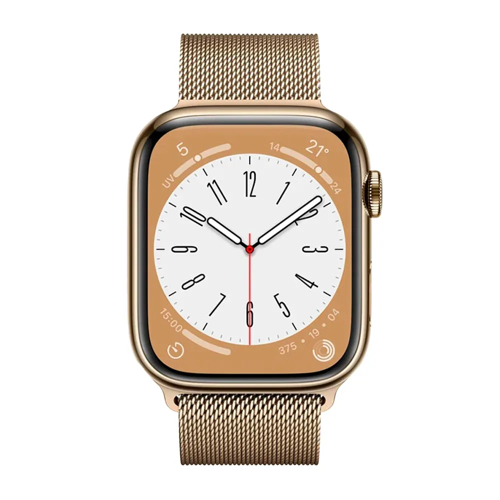 Умные часы Apple Watch Series 8 GPS + Cellular, 41mm, Gold Stainless Steel Case with Gold Milanese Loop (Золотой)