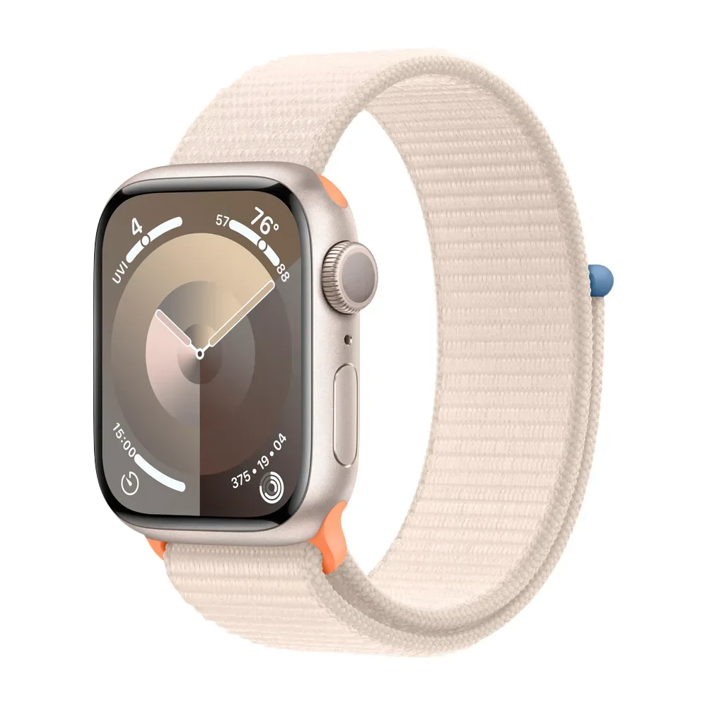 Умные часы Apple Watch Series 9 GPS, 41mm, Aluminium Case with Sport Loop, Starlight (Сияющая звезда)