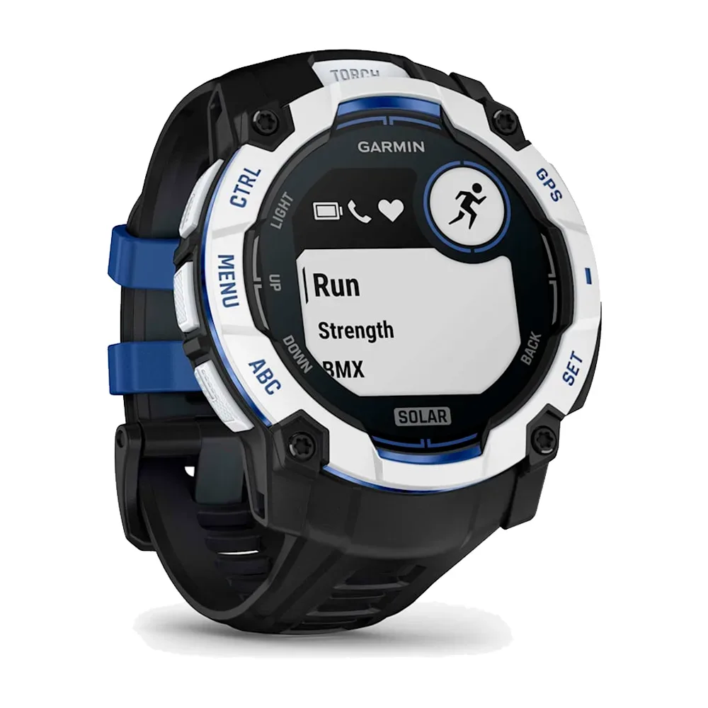 Умные часы Garmin Instinct 3, 50mm, Amoled Black with Black/Bolt Blue Band (010-03020-03)
