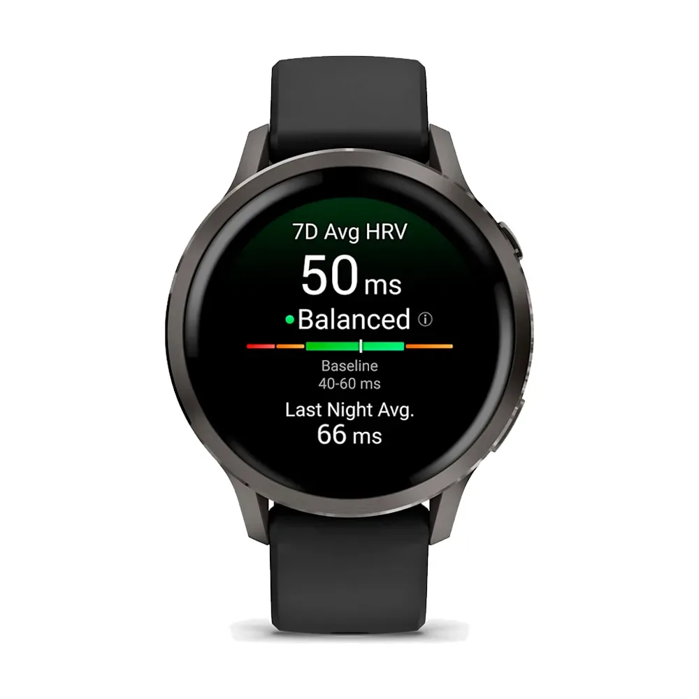 Умные часы Garmin Venu 4, 41mm, Slate with Black Silicone Band (010-03013-02)