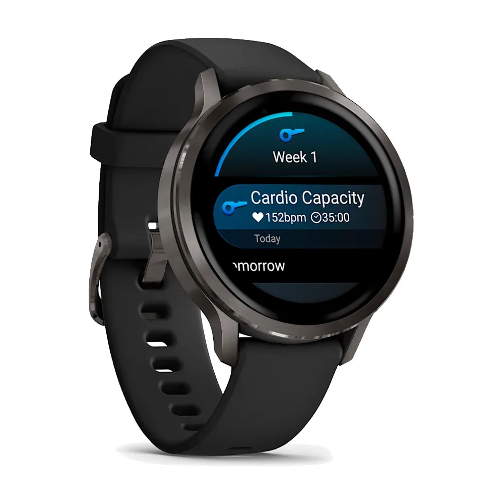 Умные часы Garmin Venu 4, 41mm, Slate with Black Silicone Band (010-03013-02)