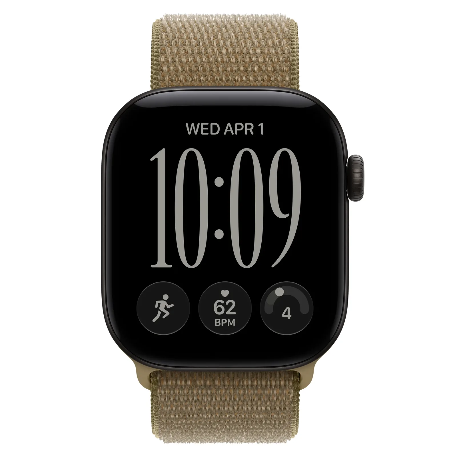 Умные часы Apple Watch Series 12 GPS, 42mm, Black Aluminum Case with Olive Sport Loop