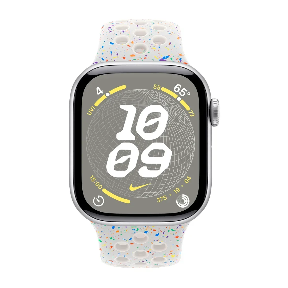 Умные часы Apple Watch Series 10 GPS, 42mm, Silver Aluminium Case with Nike Sport Band M/L, Pure Platinum (Серебристый)