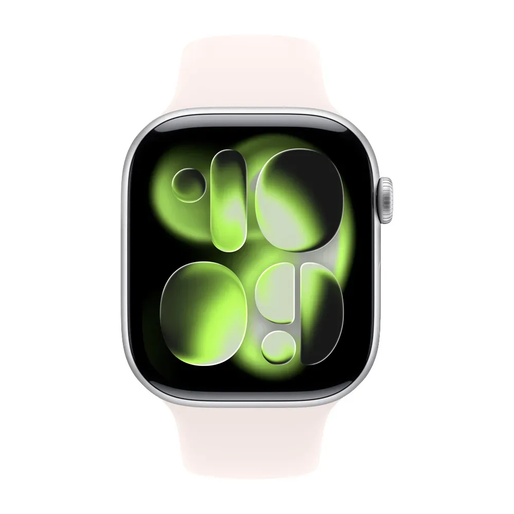 Умные часы Apple Watch Series 11 GPS, 46mm, Silver Aluminium Case with Light Blush Sport Band, M/L