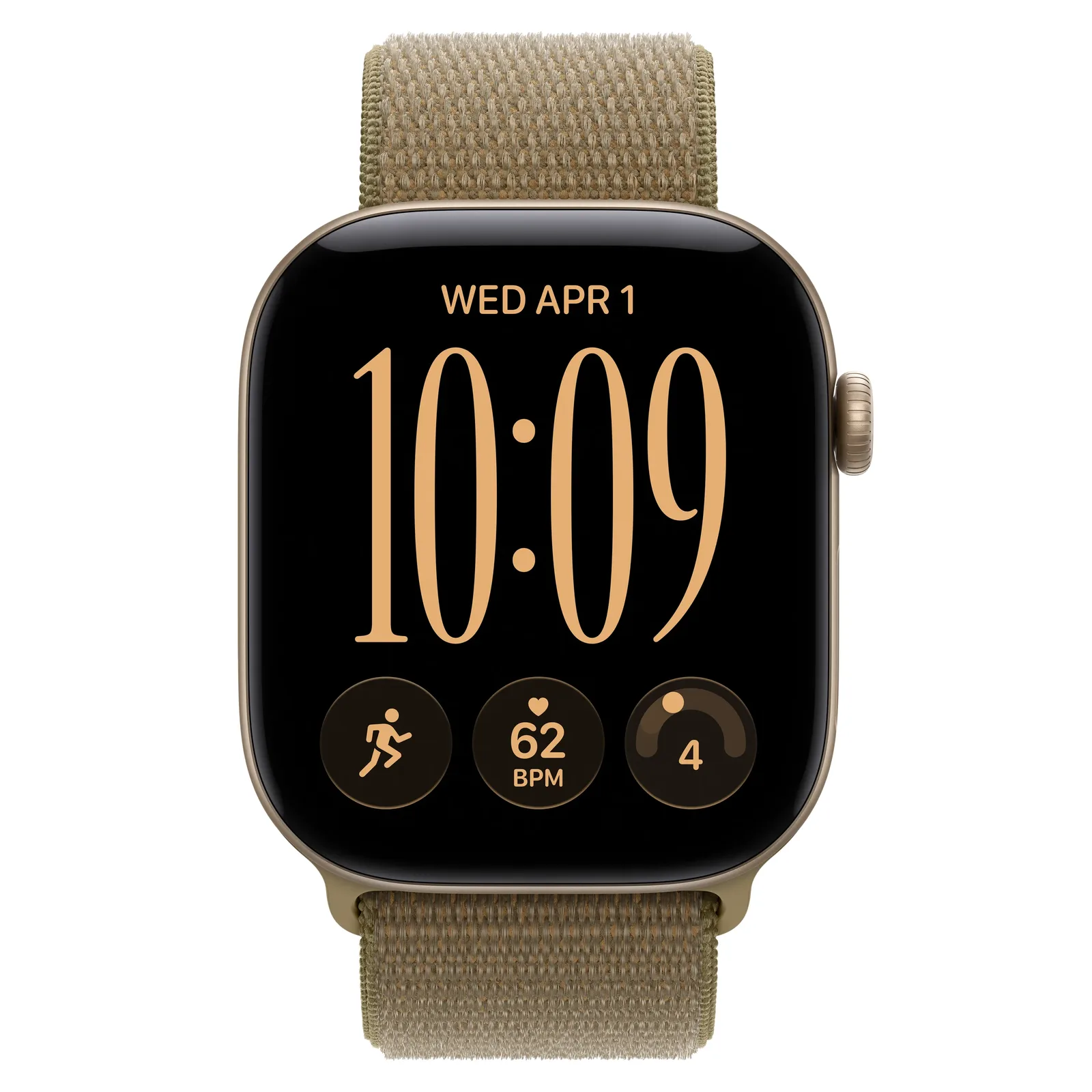 Умные часы Apple Watch Series 12 GPS, 46mm, Light Gold Aluminum Case with Olive Sport Loop