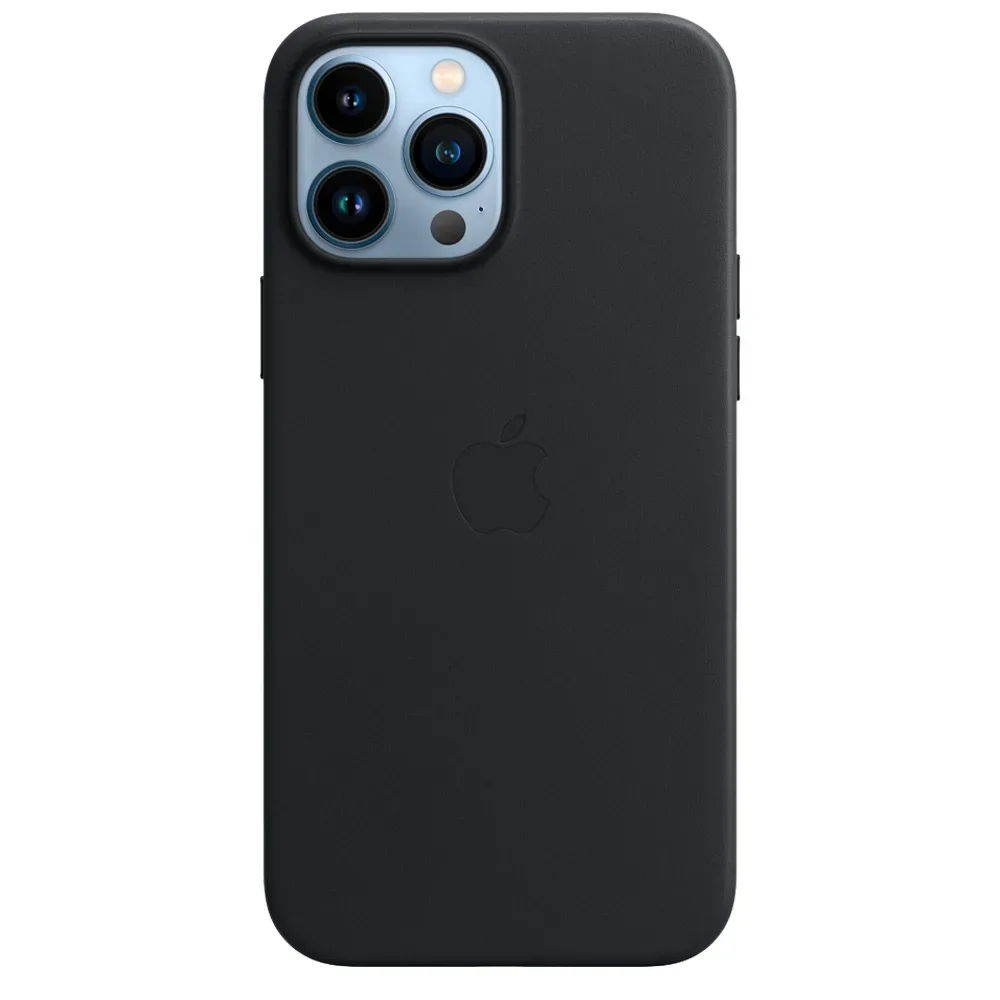Кожаный чехол с поддержкой MagSafe Apple Leather Case для iPhone 13 Pro Max, Midnight (Темная ночь)