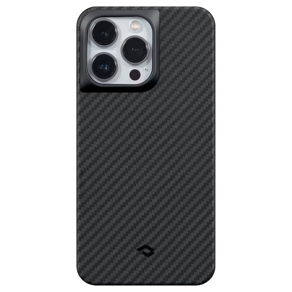 Чехол из арамидного волокна с поддержкой MagSafe PITAKA MagEZ Case Pro 3 1500D для iPhone 14 Pro Max, Black / Grey Twill (Cаржевое переплетение)