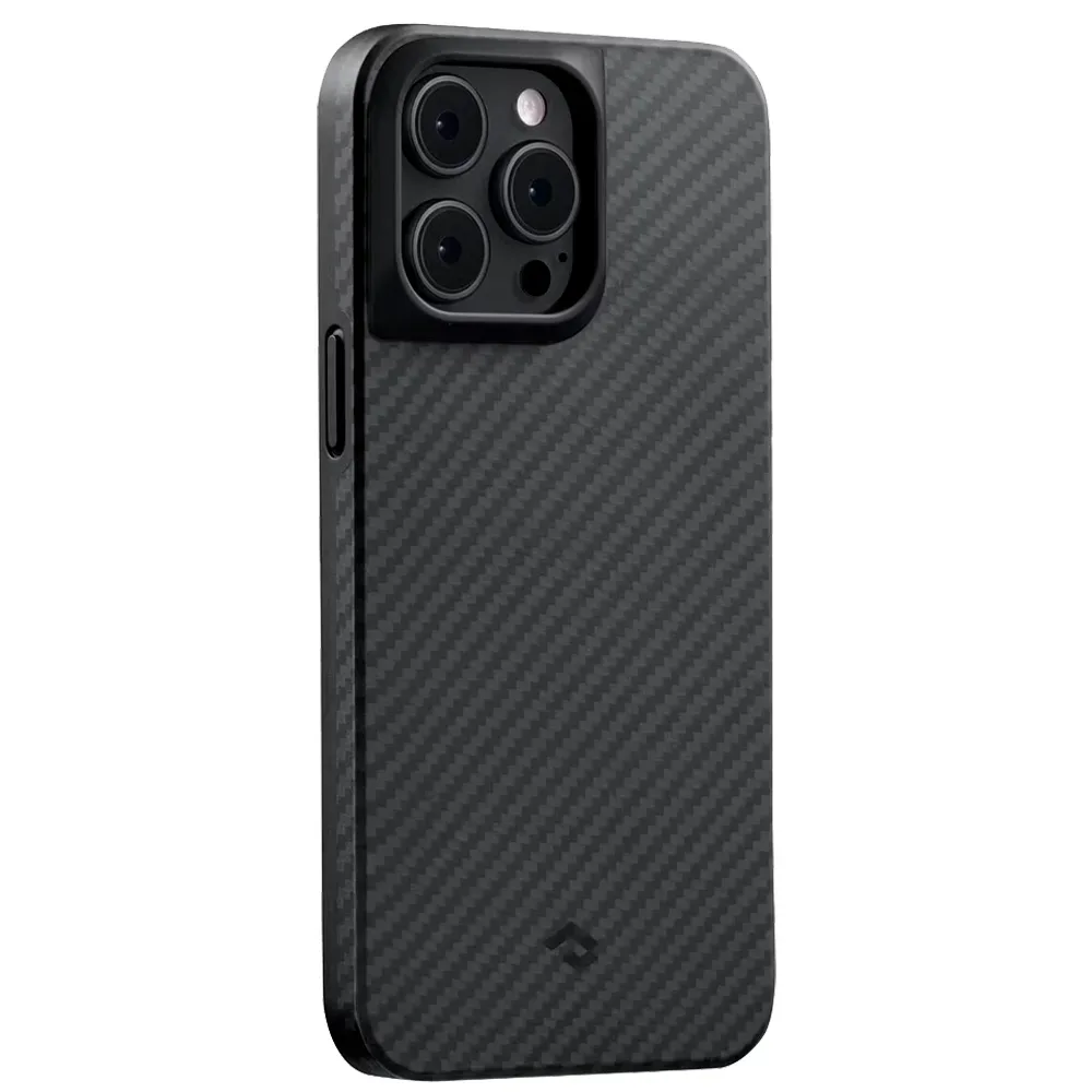 Чехол из арамидного волокна с поддержкой MagSafe PITAKA MagEZ Case Pro 3 1500D для iPhone 14 Pro Max, Black / Grey Twill (Cаржевое переплетение)