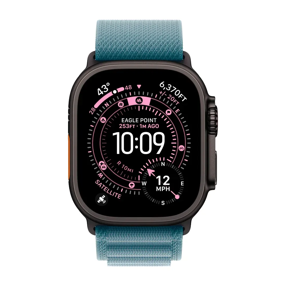 Умные часы Apple Watch Ultra 3 (2025) GPS + Cellular, 49mm, Black Titanium Case with Light Blue Alpine Loop, S
