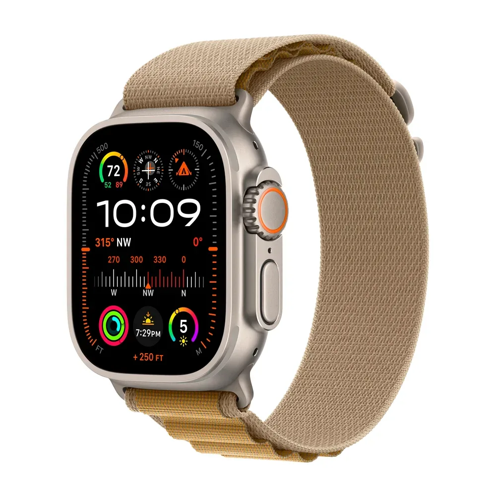 Умные часы Apple Watch Ultra 2 (2024) GPS + Cellular, 49mm, Natural Titanium Case with Tan Alpine Loop L, (Песочный)