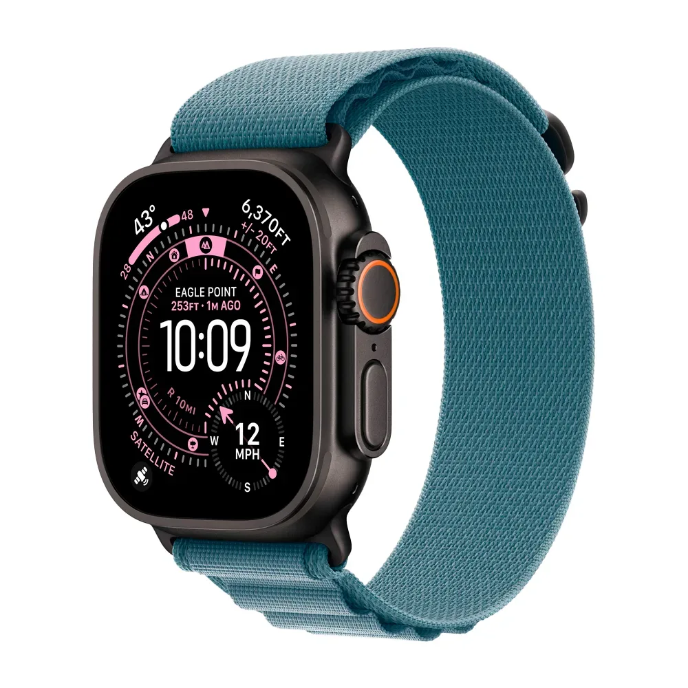 Умные часы Apple Watch Ultra 3 (2025) GPS + Cellular, 49mm, Black Titanium Case with Light Blue Alpine Loop, M