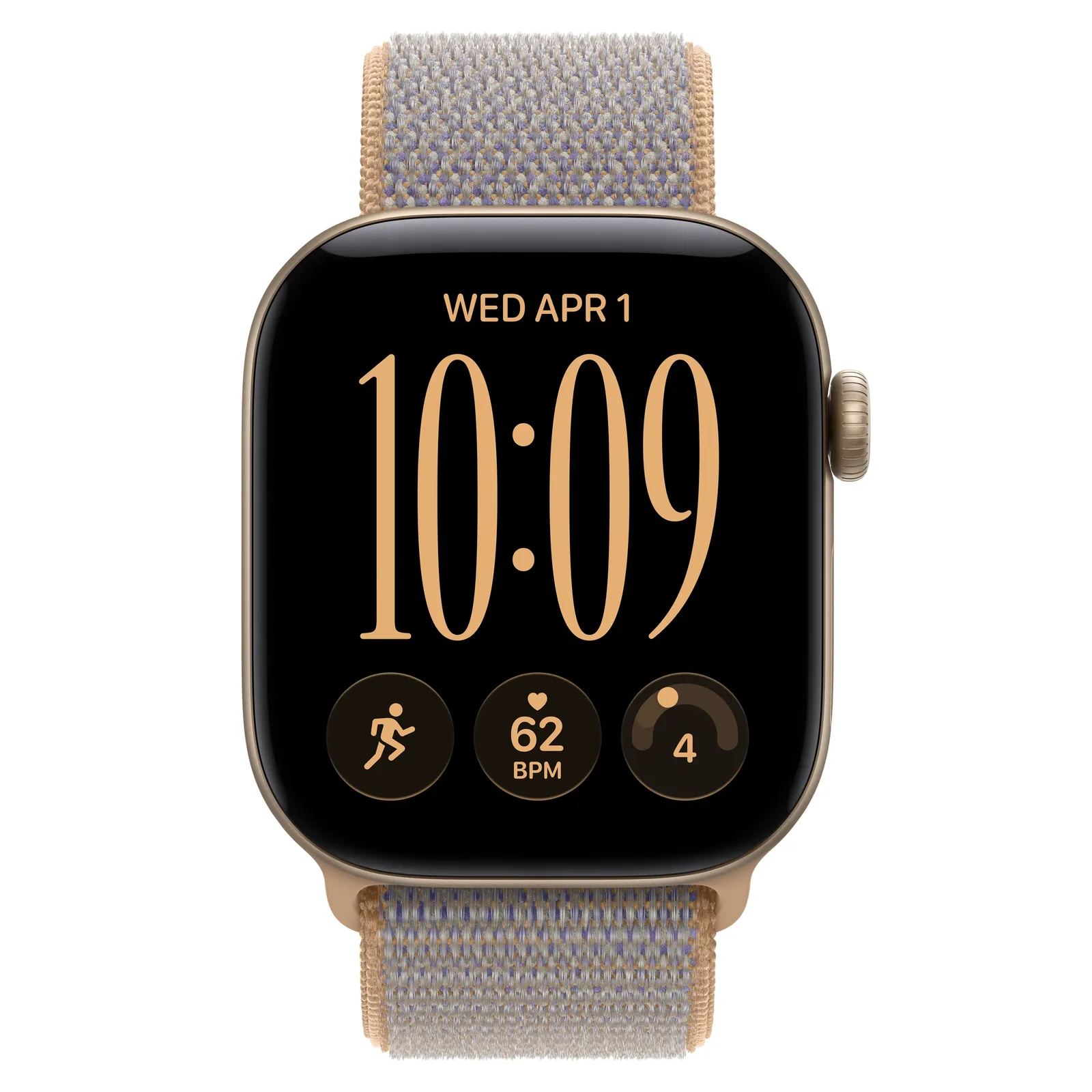 Умные часы Apple Watch Series 12 GPS, 42mm, Light Gold Aluminum Case with Chambray Blue Sport Loop