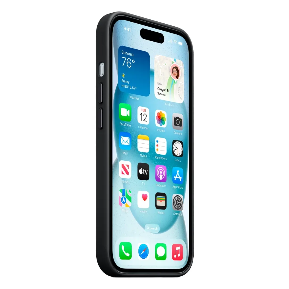 Тканевый чехол с поддержкой MagSafe Apple FineWoven Case для iPhone 15, Black (Черный)