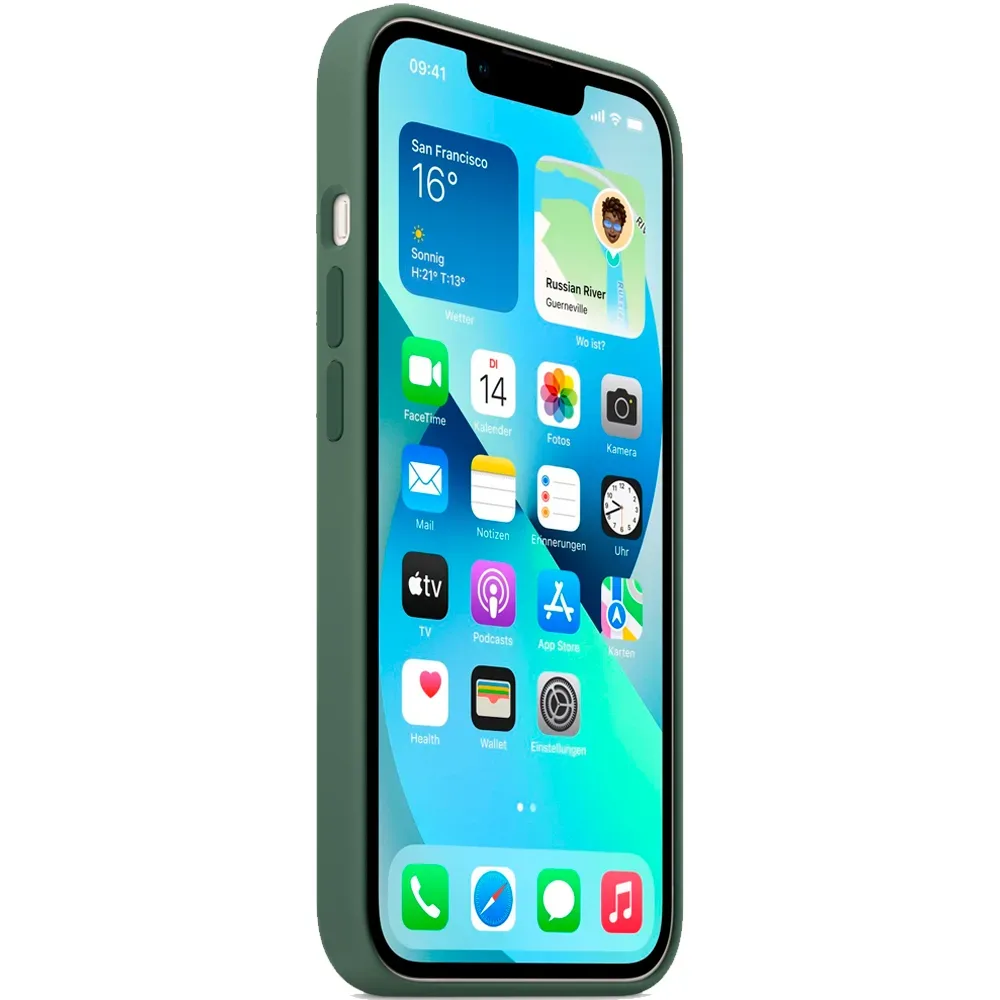 Силиконовый чехол с поддержкой MagSafe Apple Silicone Case для iPhone 13, Eucalyptus (Эвкалипт)