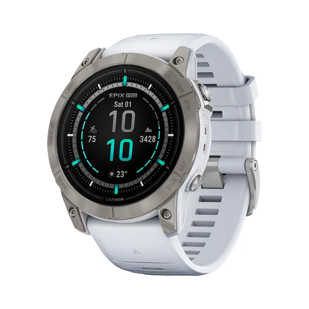 Умные часы Garmin Epix Pro (Gen 2), 51mm, Sapphire Edition Titanium with Whitestone Band (010-02804-11)