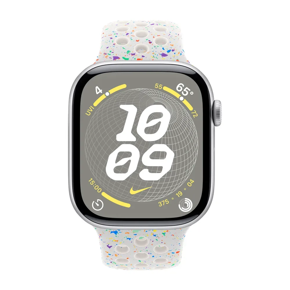 Умные часы Apple Watch Series 10 GPS, 46mm, Silver Aluminium Case with Nike Sport Band M/L, Pure Platinum (Чистая платина) MWX03/MYL53