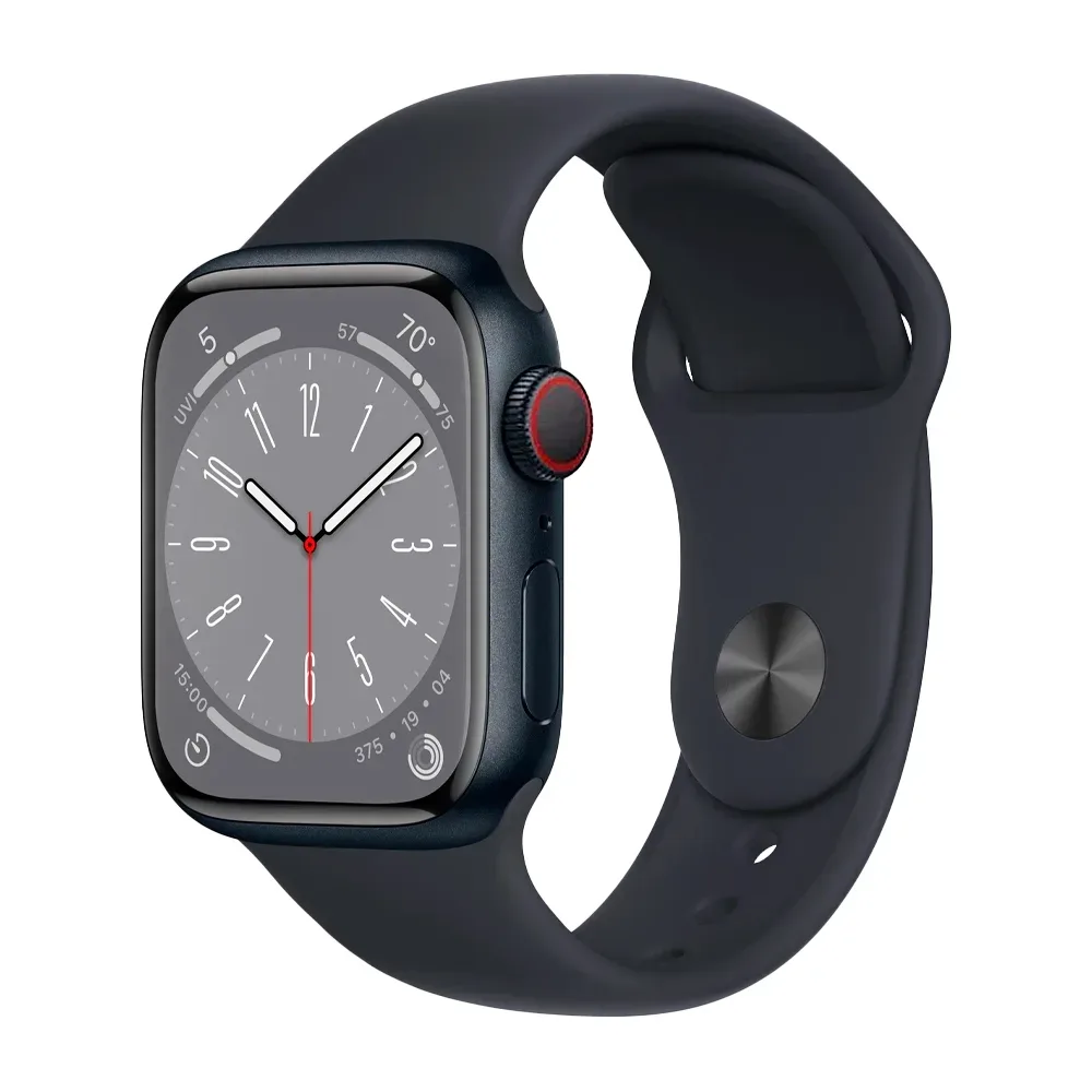 Умные часы Apple Watch Series 8 GPS + Cellular, 41mm, Aluminium Case with Sport Band S/M, Midnight (Тёмная ночь) MNUV3