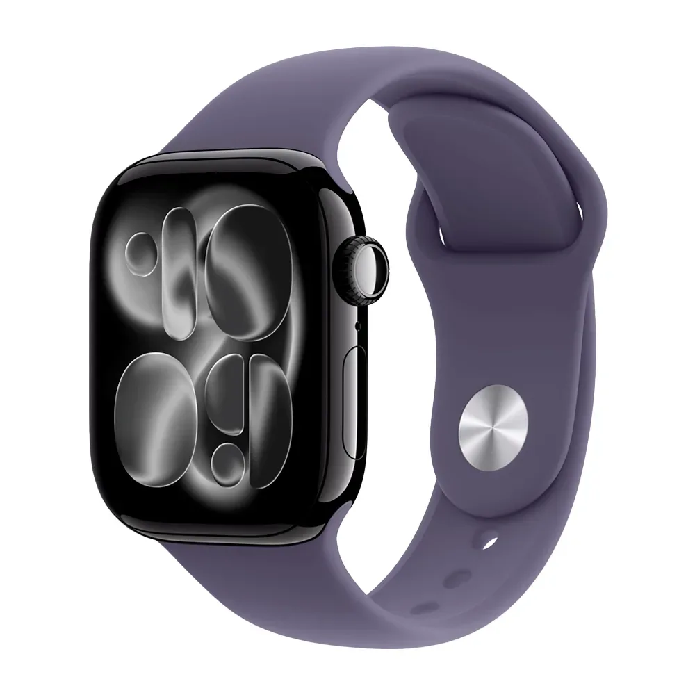 Умные часы Apple Watch Series 11 GPS, 42mm, Jet Black Aluminium Case with Purple Fog Sport Band, M/L