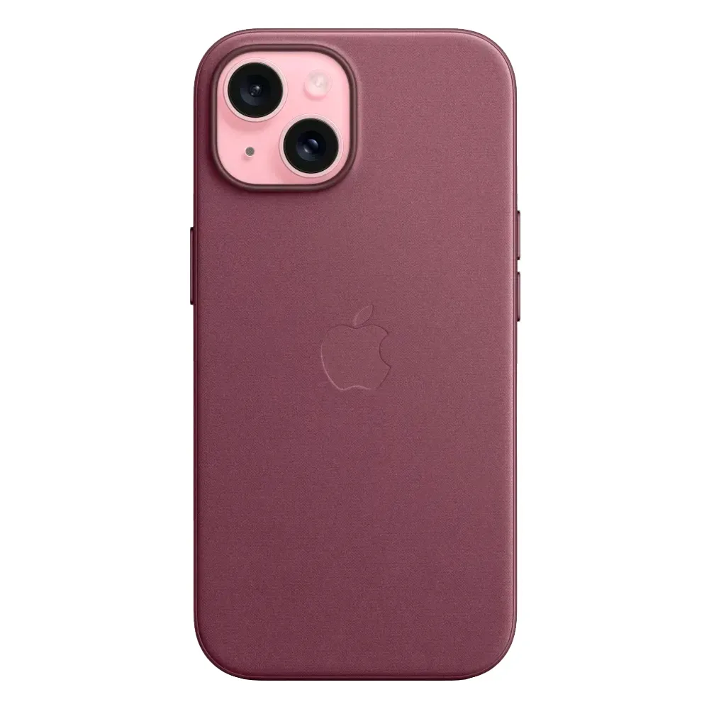 Тканевый чехол с поддержкой MagSafe Apple FineWoven Case для iPhone 15, Mulberry (Красная шелковица)