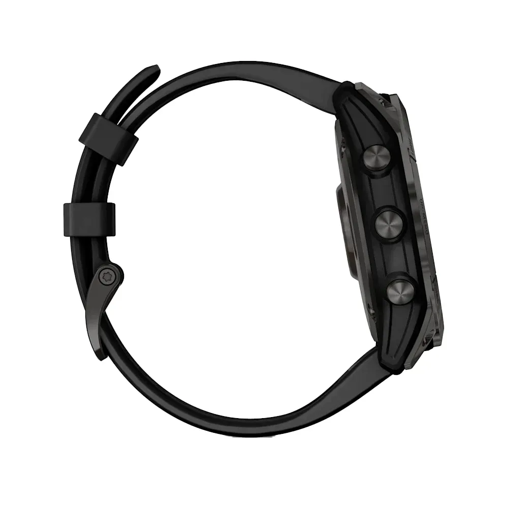 Умные часы Garmin Fenix 7X, 51mm, Sapphire Solar Carbon Gray DLC Titanium with Silicone Black Band (010-02541-11)